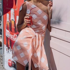 Sabo Luxe Skirt Peach Gingham Dress